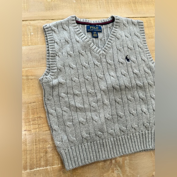 Polo Ralph Lauren boys toddler kids cable knit vest - Picture 4 of 8